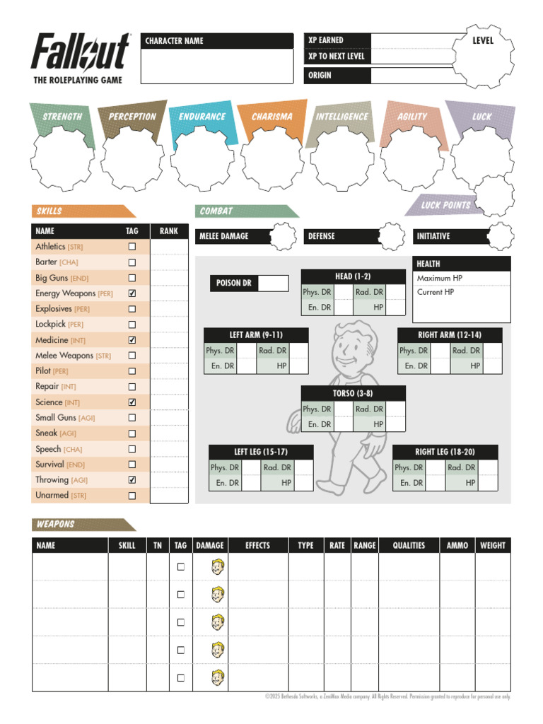 FO2d20 Human Character Sheet v002m NO BACKGROUND | PDF | Tabletop Games ...
