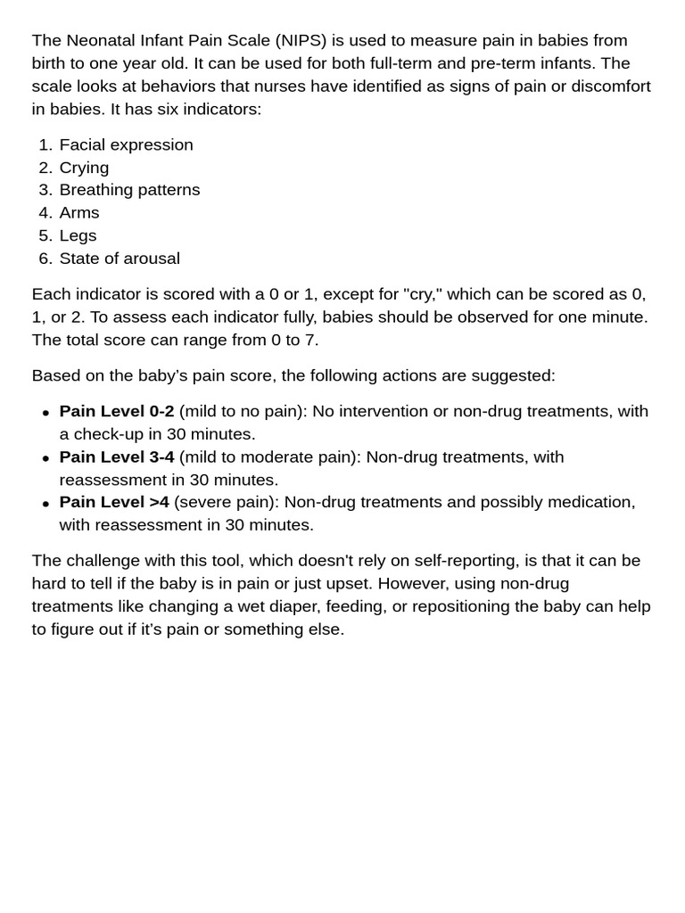 Pain Level 0-2 Pain Level 3-4 Pain Level 4 | PDF