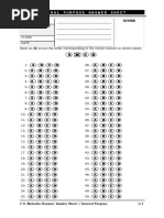Multiple Choice Answer Sheet Template | PDF | Sports Science ...