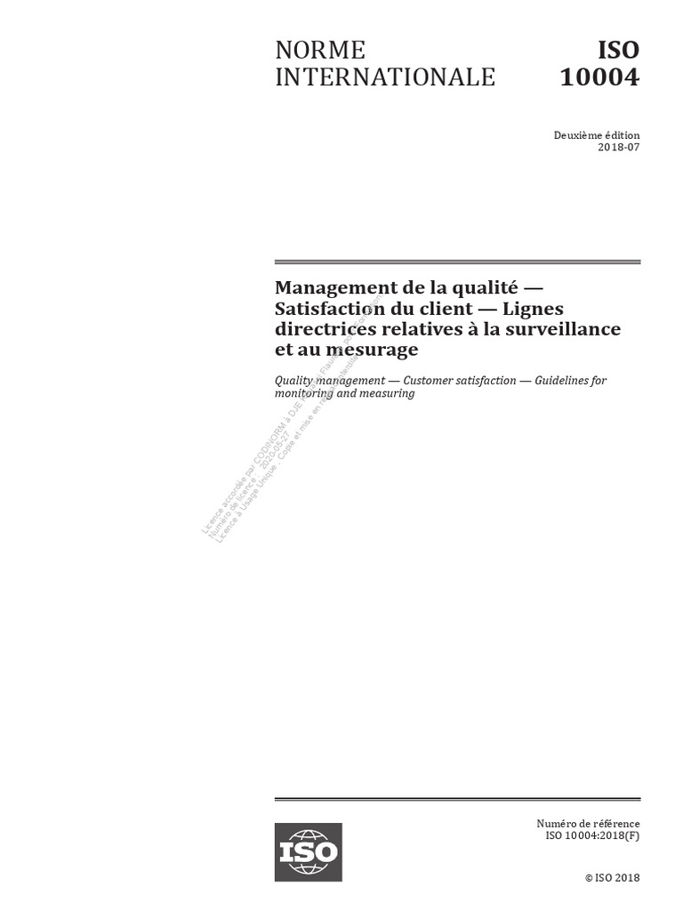 Iso 10004 | PDF | Organisation internationale de normalisation ...