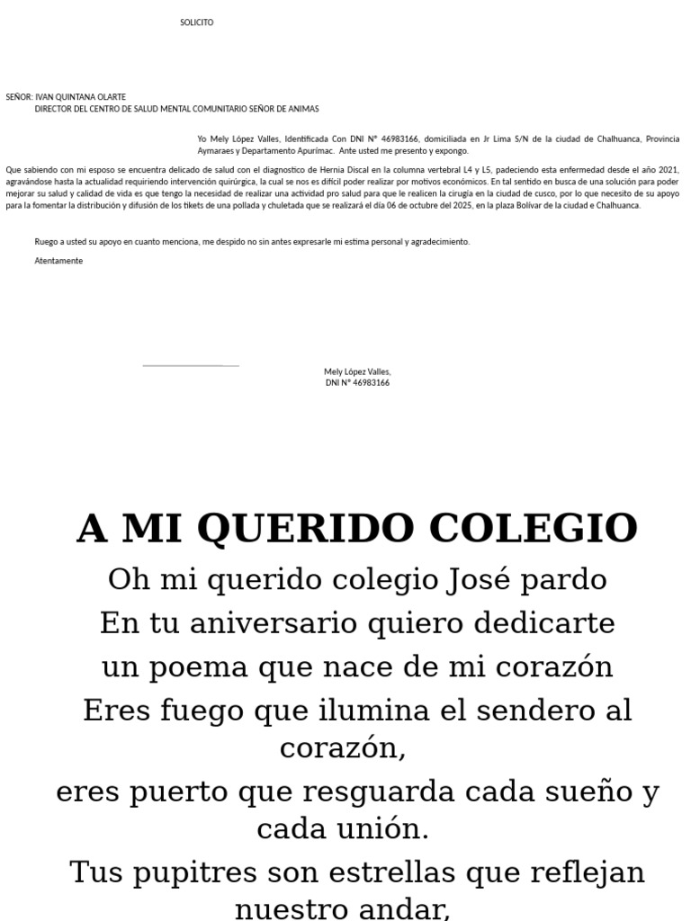 SOLICITO APOYO mely | PDF