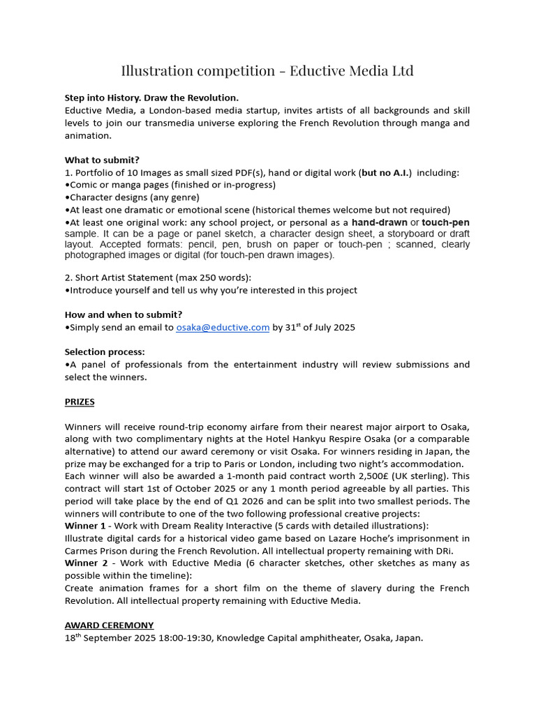 Osaka Competition Details | PDF