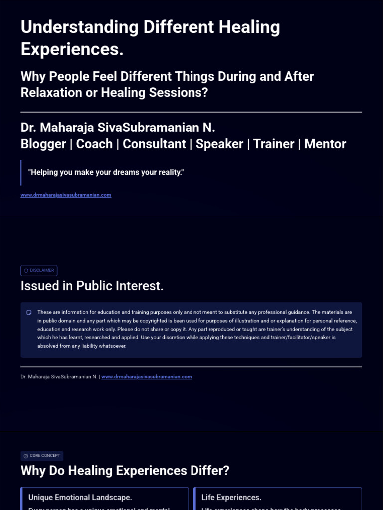 Understanding Different Healing Experiences | PDF | Relaxation ...
