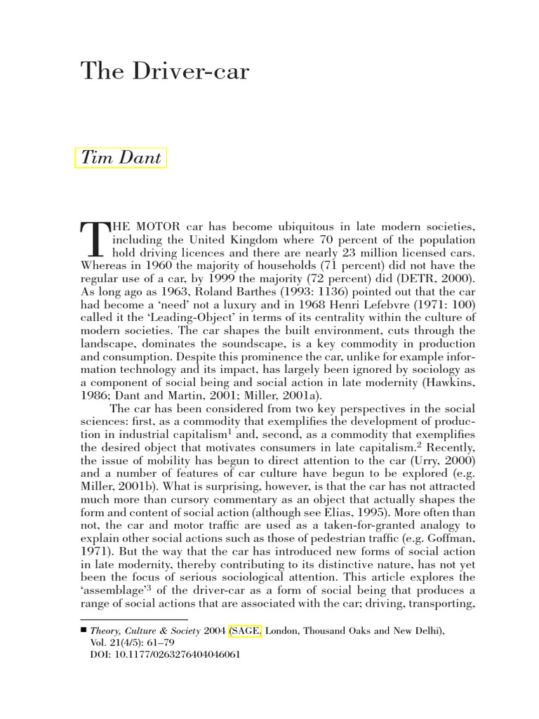 The Driver-Car | PDF | Perception | Experience