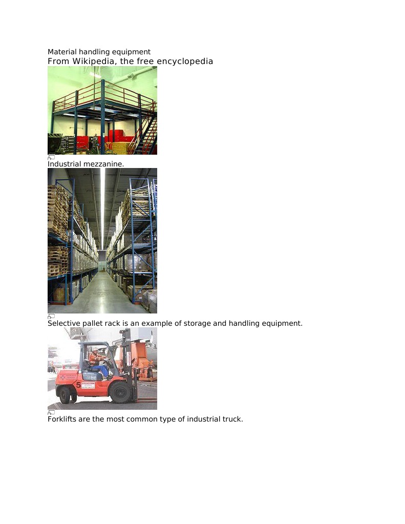 Material Handling Equipment | PDF