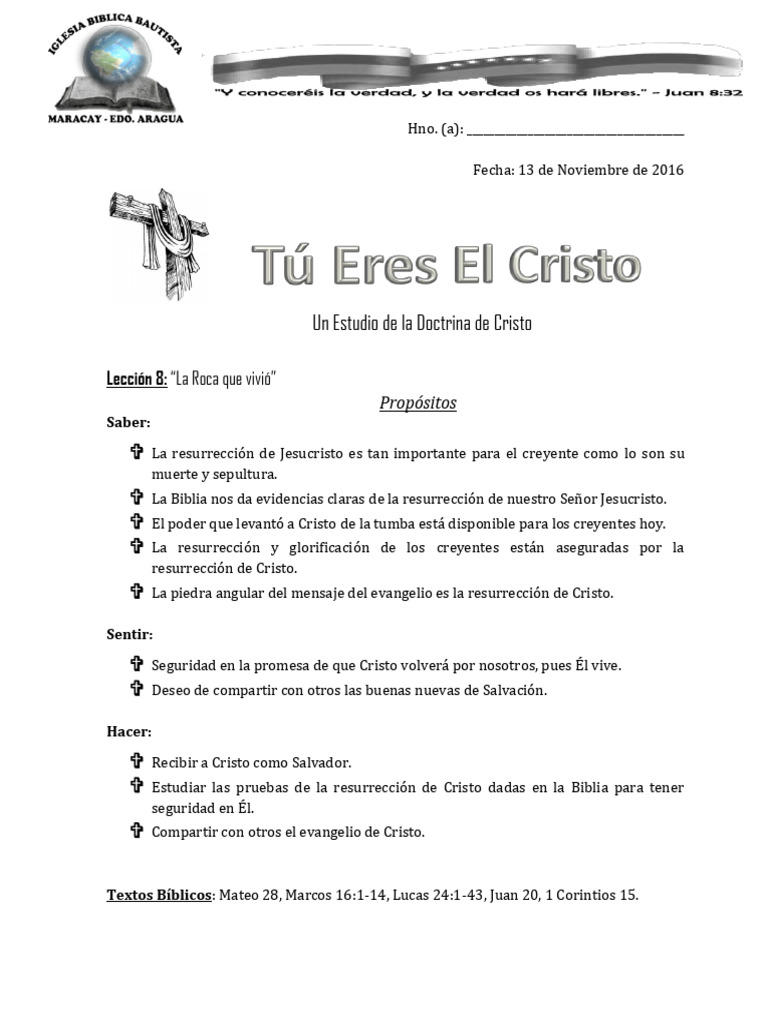 Lección Nº 8 La Roca Que Vivio | PDF | La resurrección de Jesús ...
