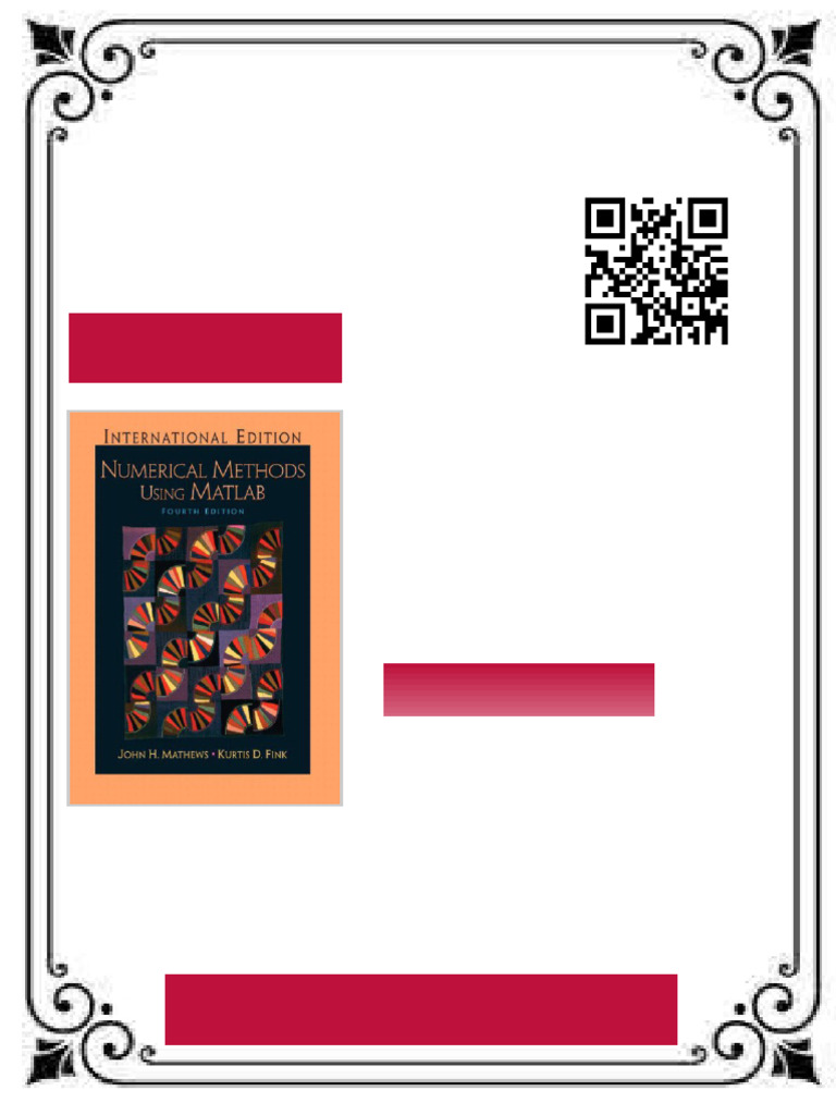 Numerical Methods Using MATLAB 4th Edition John. H. Mathews Ebook Full ...