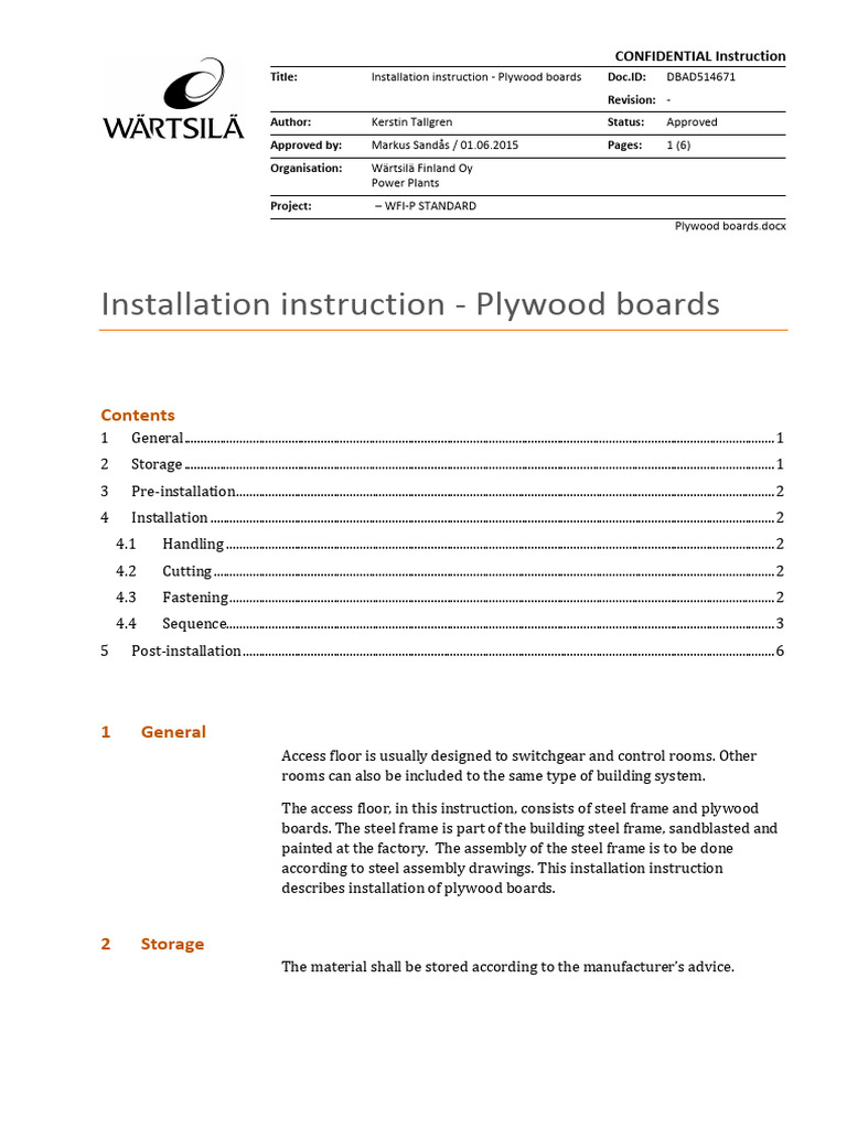 DBAD514671 - Installation Instruction - Plywood Boards | PDF