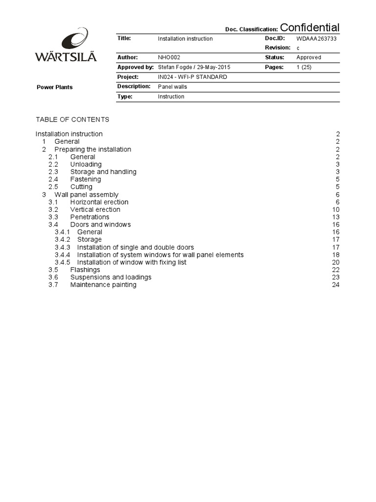 WDAAA263733 - Installation Instruction Wall Panels | PDF | Screw | Wall
