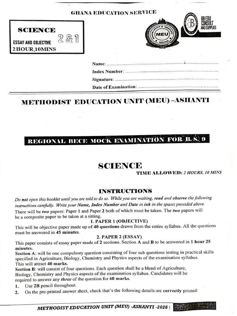 Methodist Unit Science | PDF