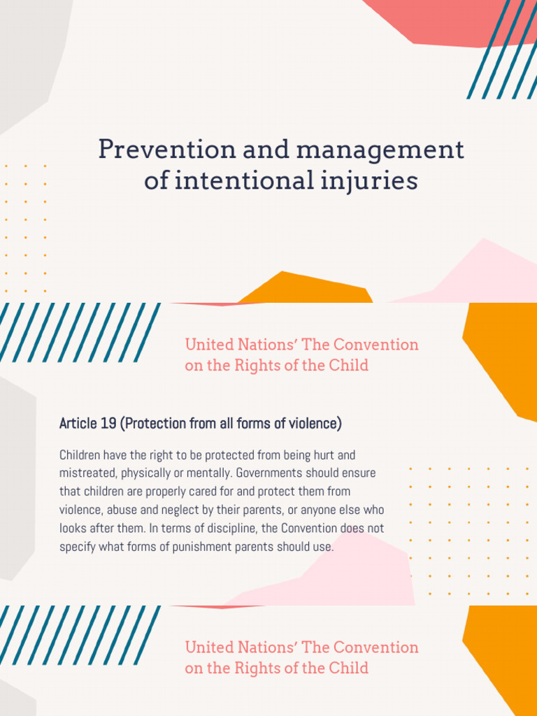 Prevention and Management of Intentional Injuries | PDF | Child Abuse ...