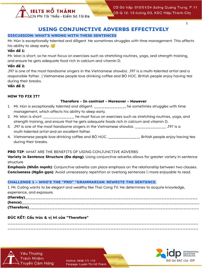 4.5 Conjunctive Adverb | PDF