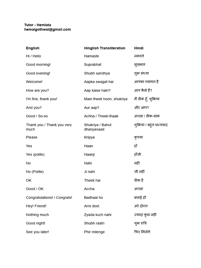 Hindi Greetings | PDF