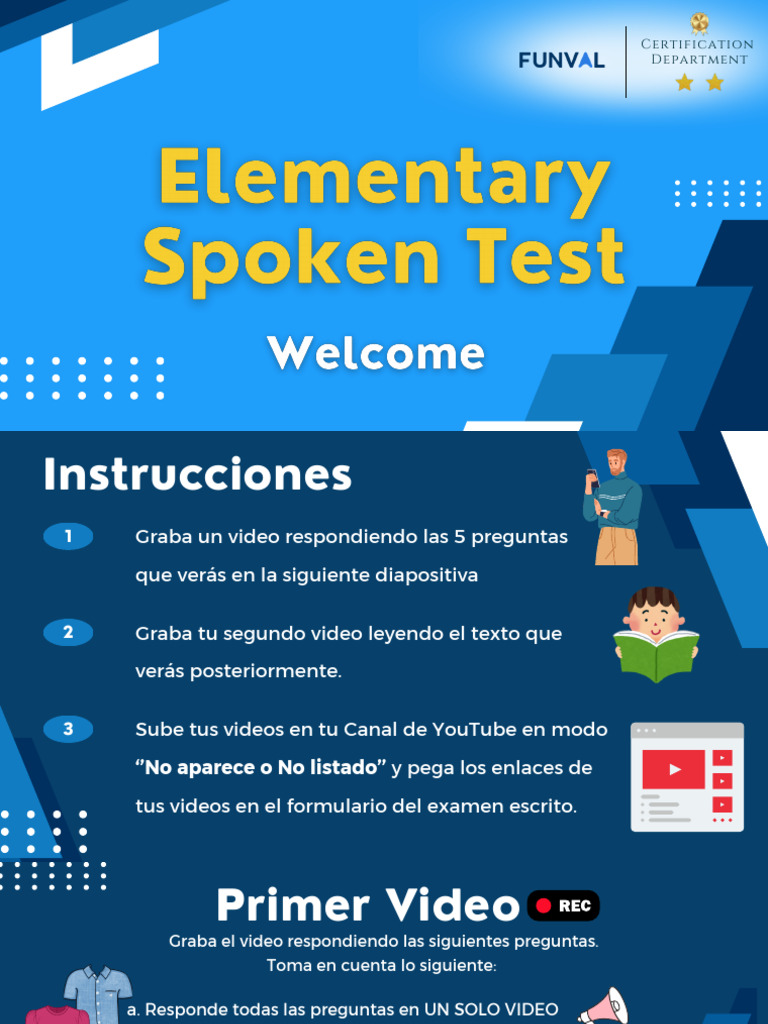Elementary Spoken Test | PDF