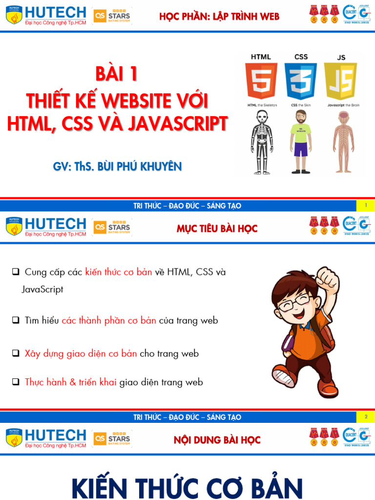 Bai 1 - Thiet Ke Website Voi HTML, CSS Va Javascript | PDF