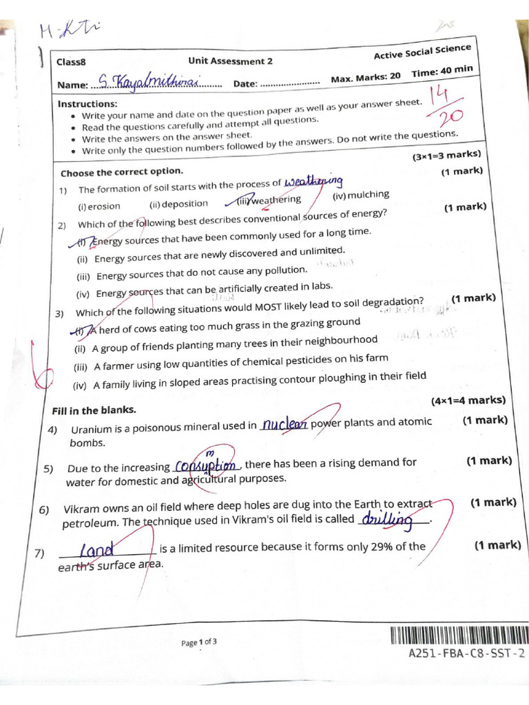 Unit Test Question Paper | PDF