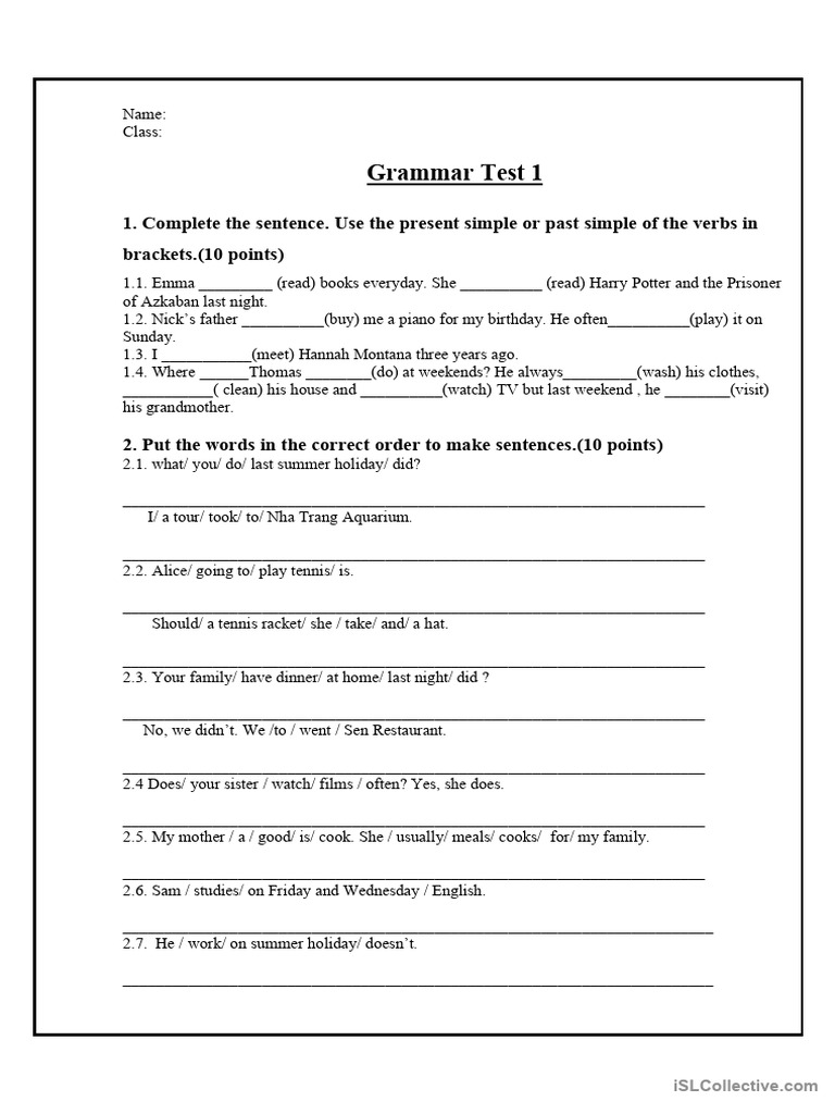 Simple Past and Simple Present Tense | PDF