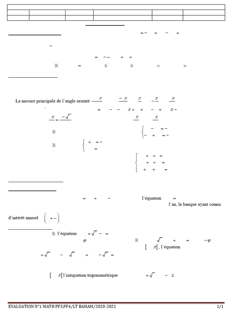 Mathmatiques Lyce Technique de Baham Pf3 Pf4 Ba Et Pmeb Exami | PDF ...