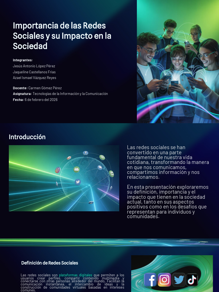 Importancia de Las Redes Sociales y Su Impacto en La Sociedad | PDF ...