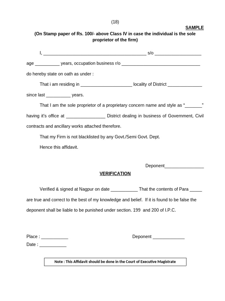 Document 14 ROC SampleFormat | PDF | Affidavit | Common Law