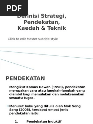 Definisi Strategi Pendekatan Kaedah Teknik Pdf
