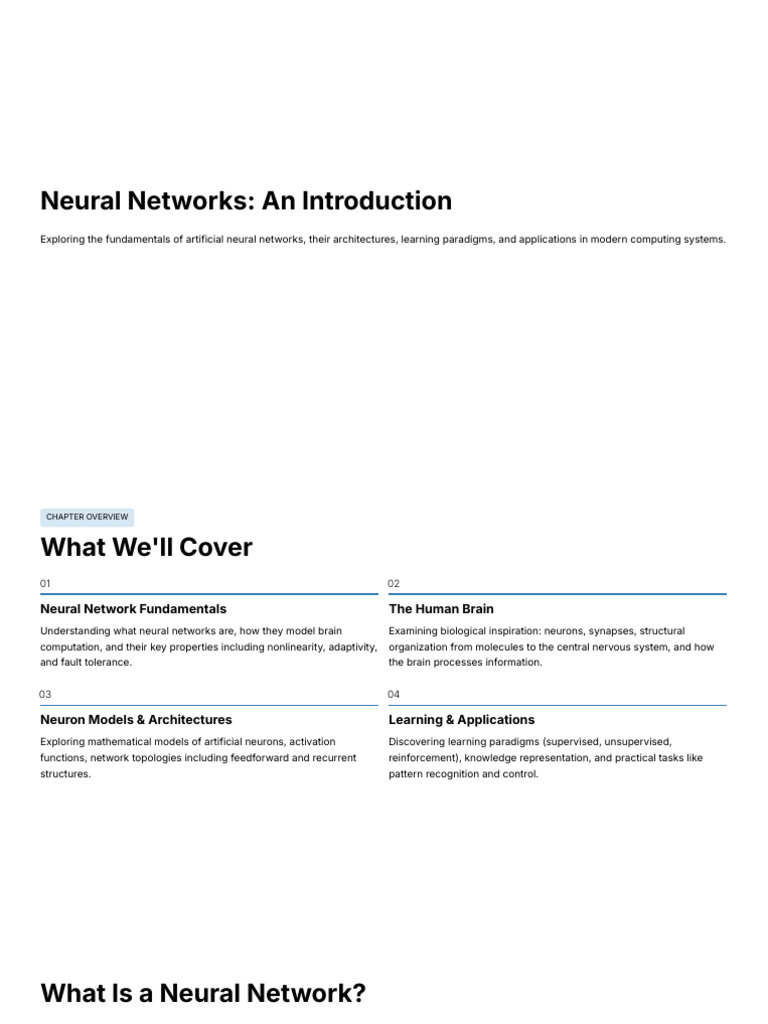 Neural Networks Unit 1 | PDF | Chemical Synapse | Synapse