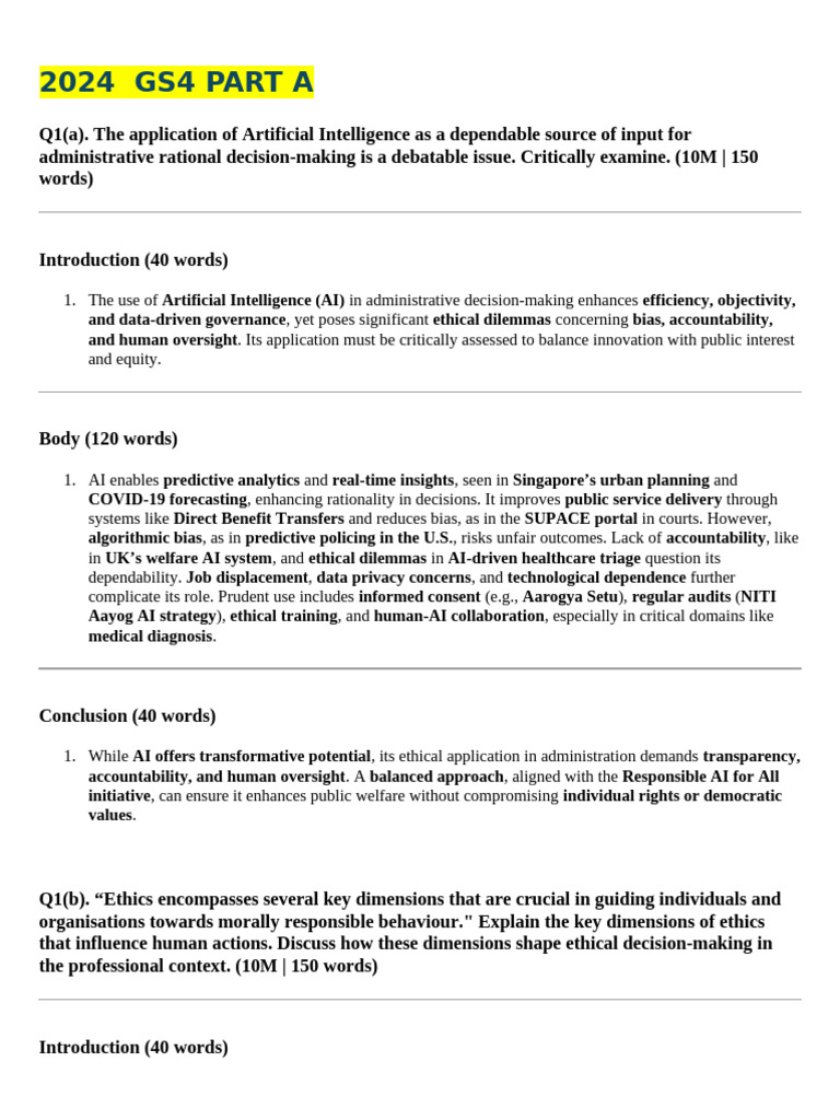 GS4 Pyq 2024-13 Solved | PDF | Artificial Intelligence | Intelligence ...