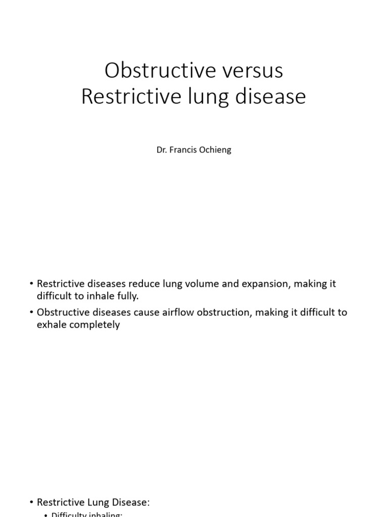 Obstructive Versus Restrictive Lung Disease | PDF | Lung | Exhalation