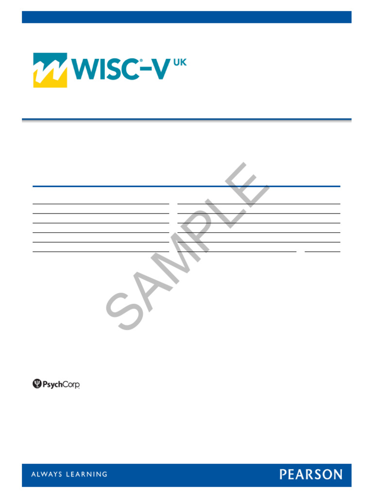 WISC V UK Sample Score Report | PDF | Wechsler Adult Intelligence Scale ...