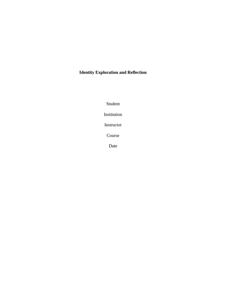 Identity Exploration and Reflection | PDF