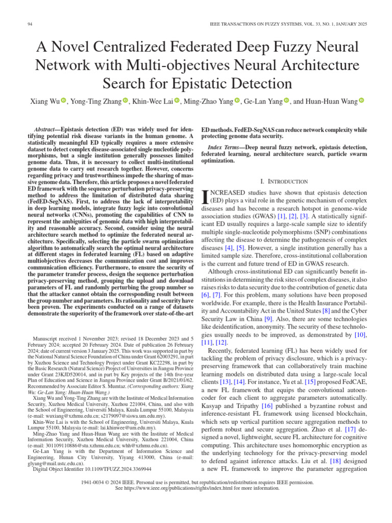A Novel Centralized Federated Deep Fuzzy Neural Network With Multi ...