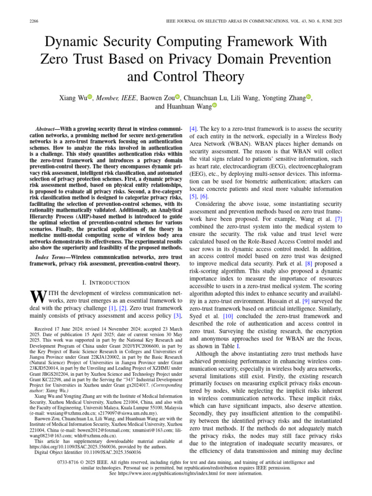 Dynamic Security Computing Framework With Zero Trust Based On Privacy ...