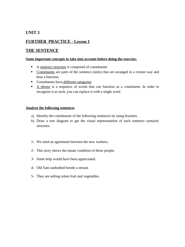 Unit 3 - Further Practice-Lesson 1 | PDF
