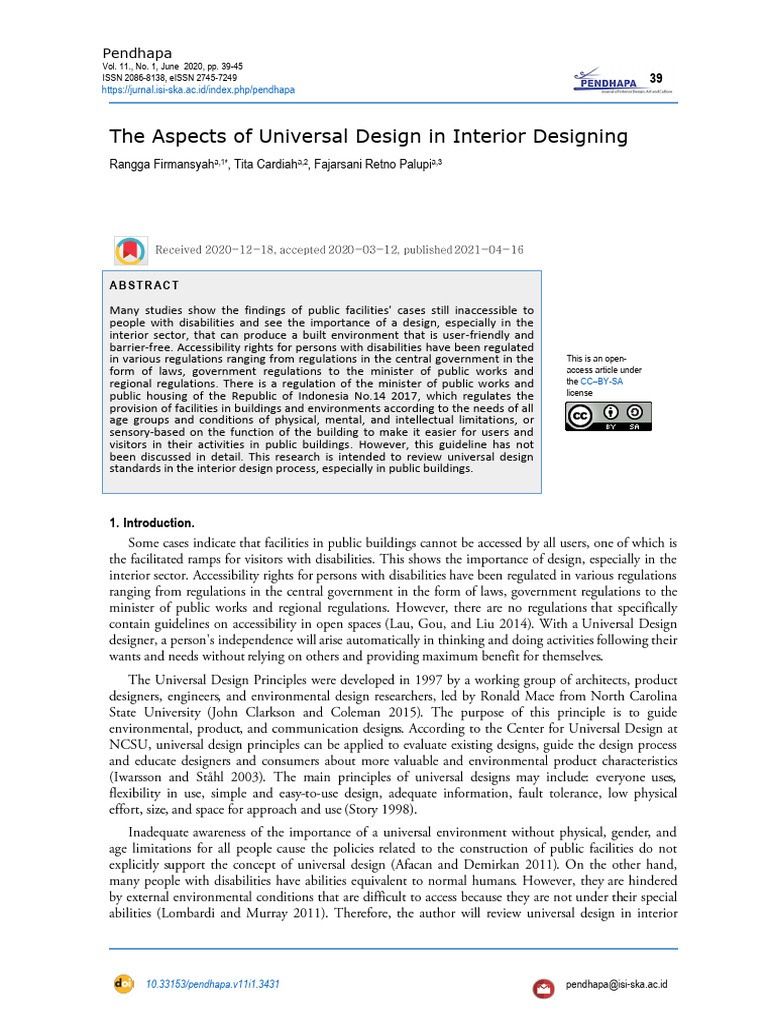 The Aspects of Universal Design in Interior Design | PDF | Design ...