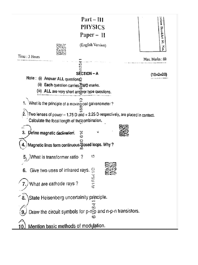 2023 PHY Q.P | PDF