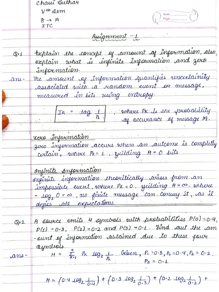 ITC 1 and 2 Assignment | PDF