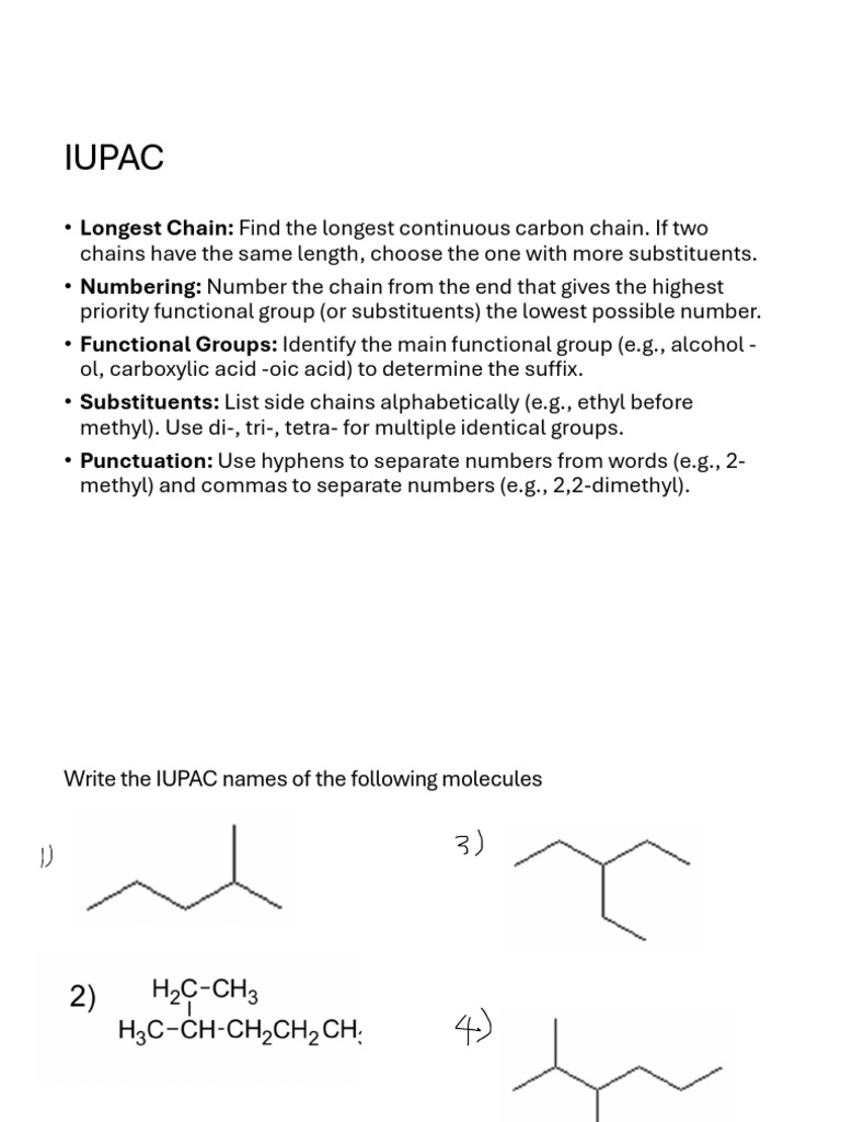 IUPAC Naming Exercises With Ans | PDF