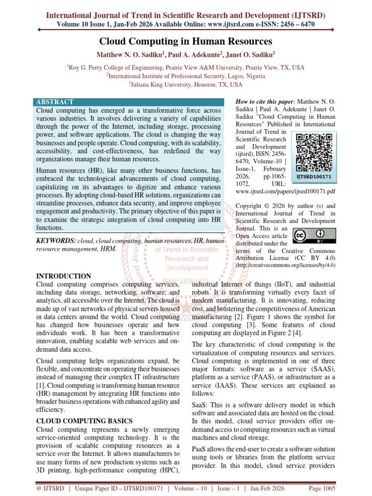 Cloud Computing in Human Resources | PDF | Cloud Computing | Analytics