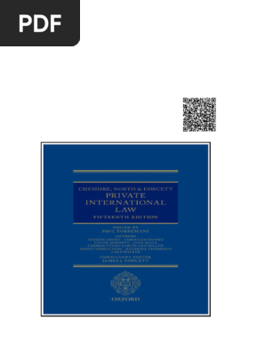 Cheshire North &amp Fawcett Private International Law 15th Edition