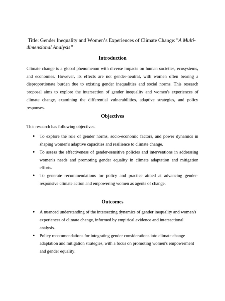 Climate Change Imapcts On Gender | PDF | Climate Resilience | Gender
