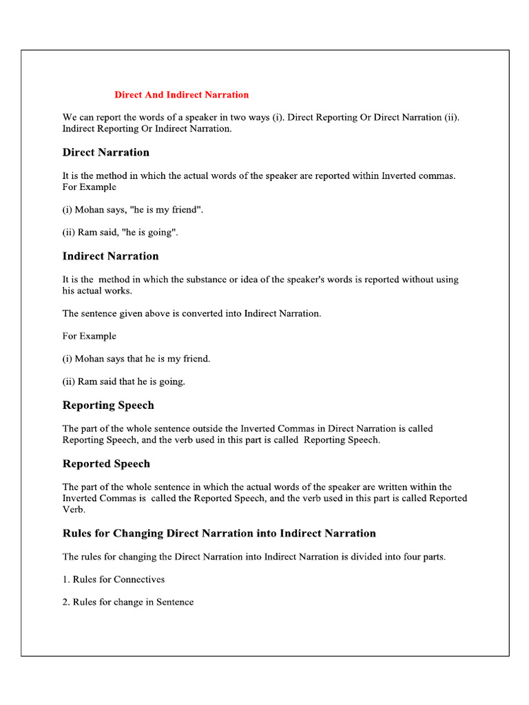 Narration Notes | PDF