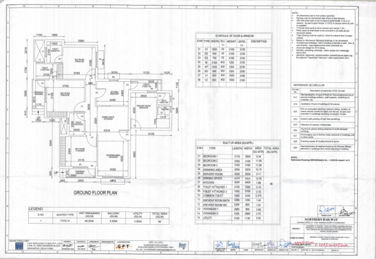 General Layout Plan QTR Type-IV | PDF