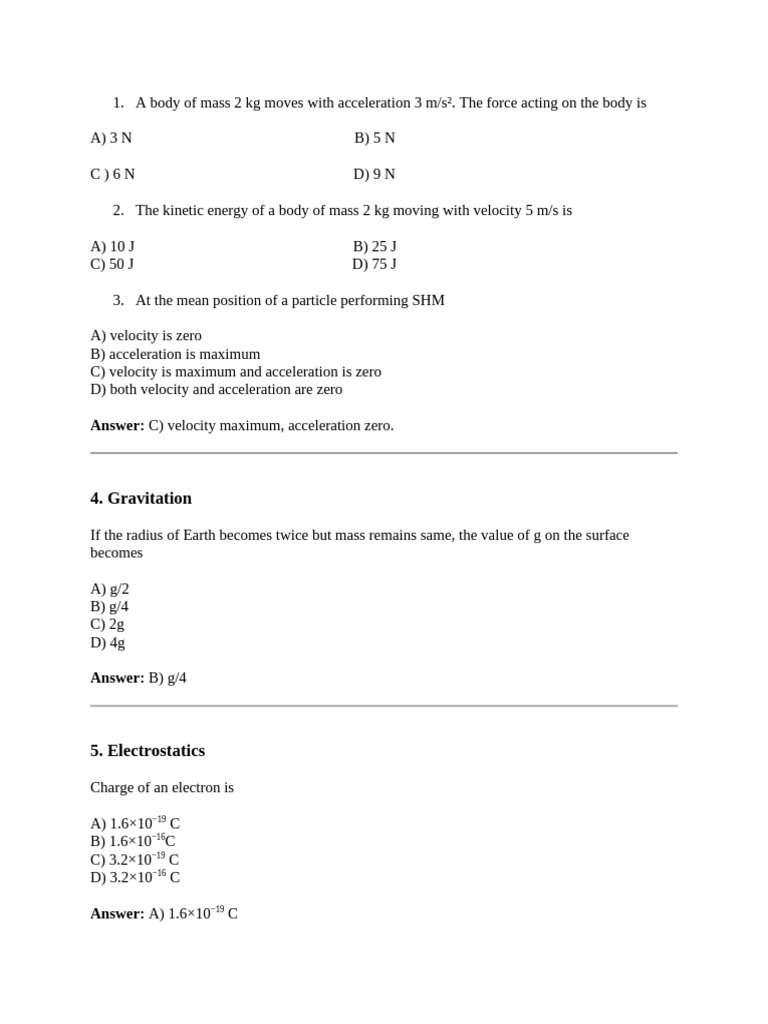 20 CET Questions | PDF