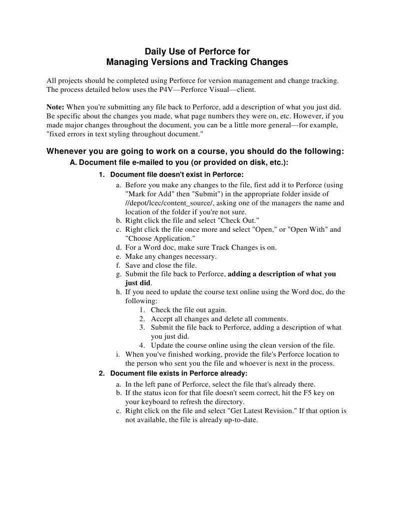 Perforce Version Management Guide | PDF