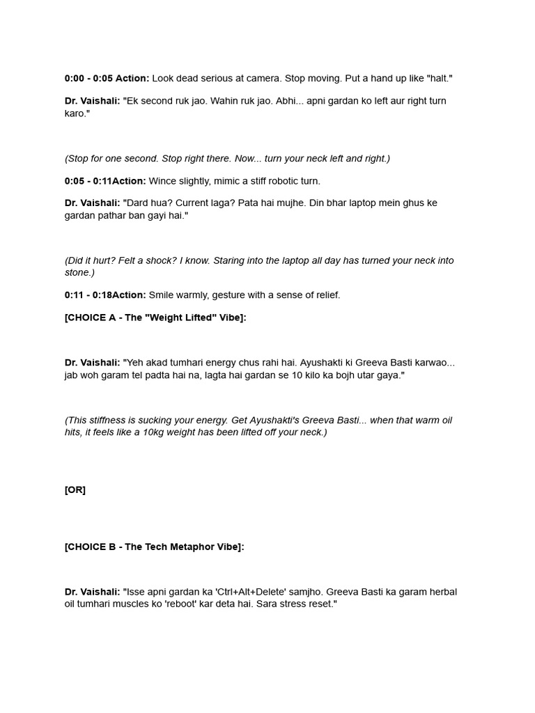 Greeva Basti Reel Script | PDF