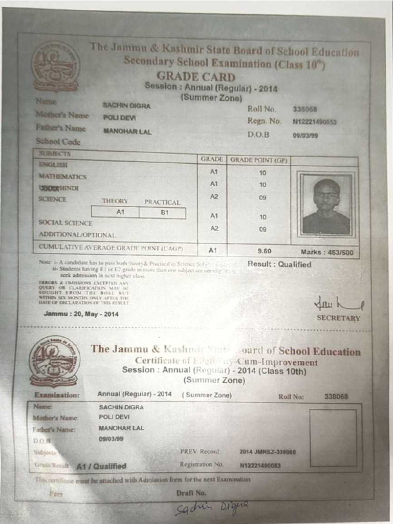 10th Marksheet Attested (1) | PDF
