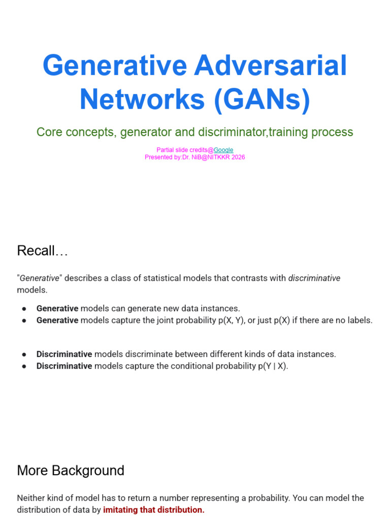 Generative Adversarial Networks-I | PDF | Artificial Intelligence ...