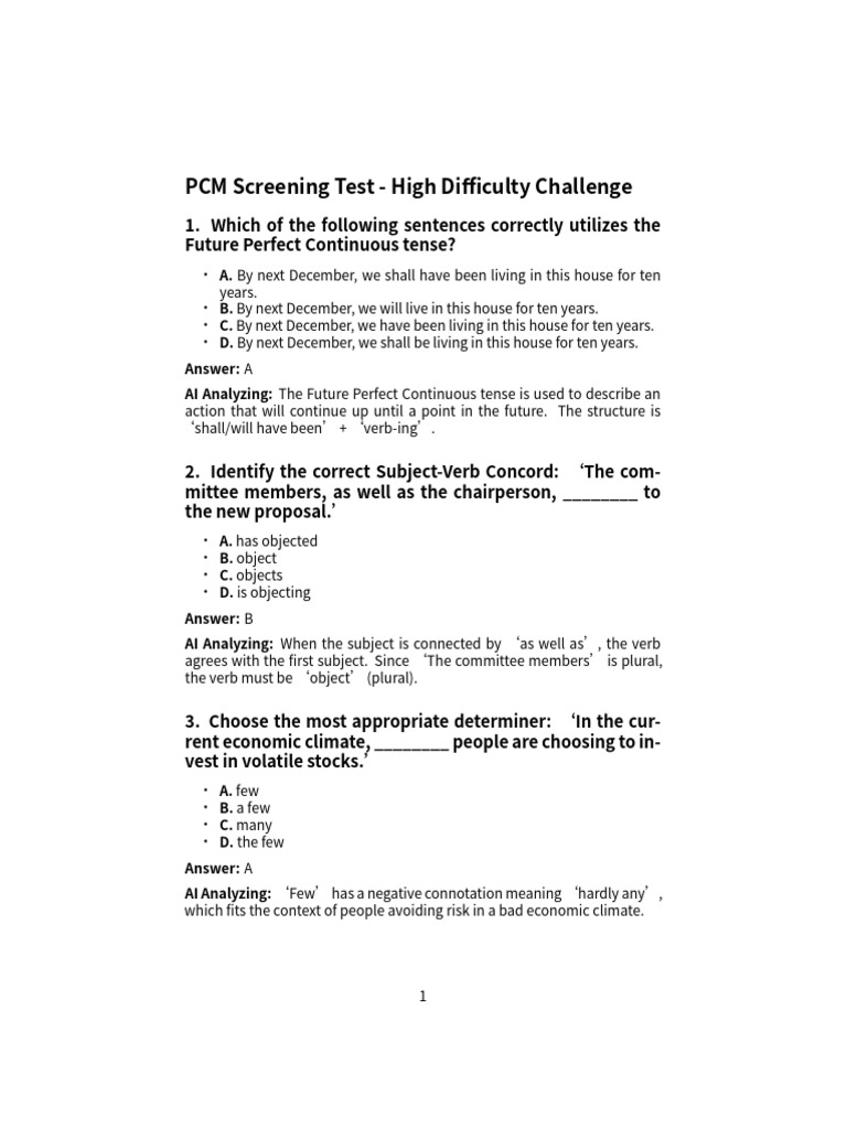 NoteGPT - PCM Screening Test - High Difficulty Challenge ...