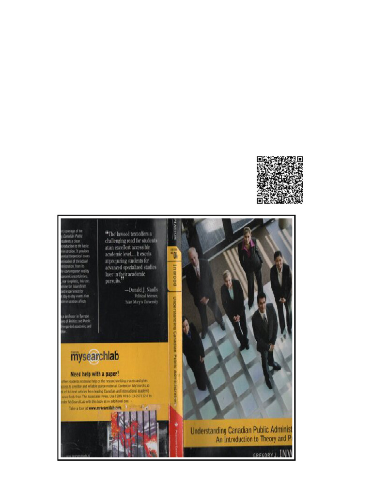 Understanding Canadian Public Administration 4th Edition Gregory Inwood ...