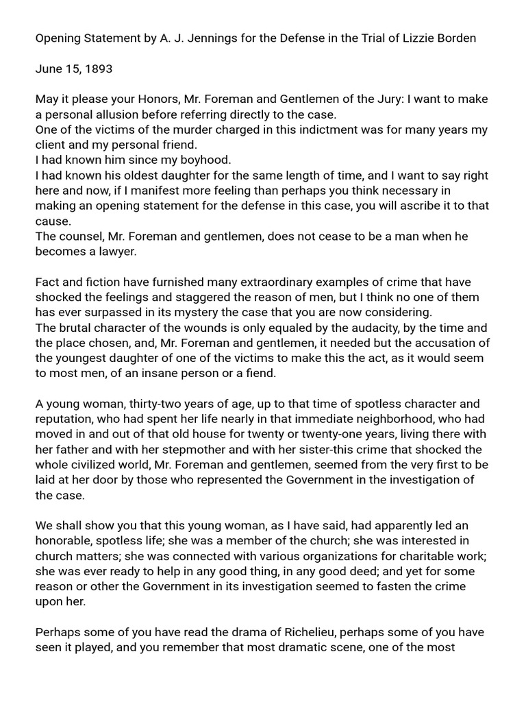 Opening Statement by Defence | PDF | Circumstantial Evidence | Evidence